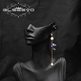Freshwater Pearls Amethyst Drop Earrings High Jewelry For Woman