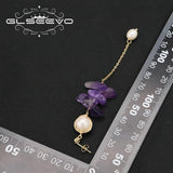 Freshwater Pearls Amethyst Drop Earrings High Jewelry For Woman