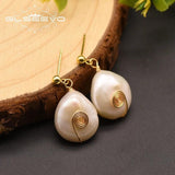 GLSEEVO Baroque Pearl Earrings For Women Wedding Party GE0867