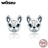925 Silver French Bulldog Stud Earrings for Women FIE283