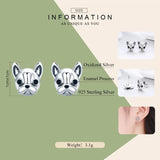 925 Silver French Bulldog Stud Earrings for Women FIE283