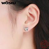 925 Silver French Bulldog Stud Earrings for Women FIE283