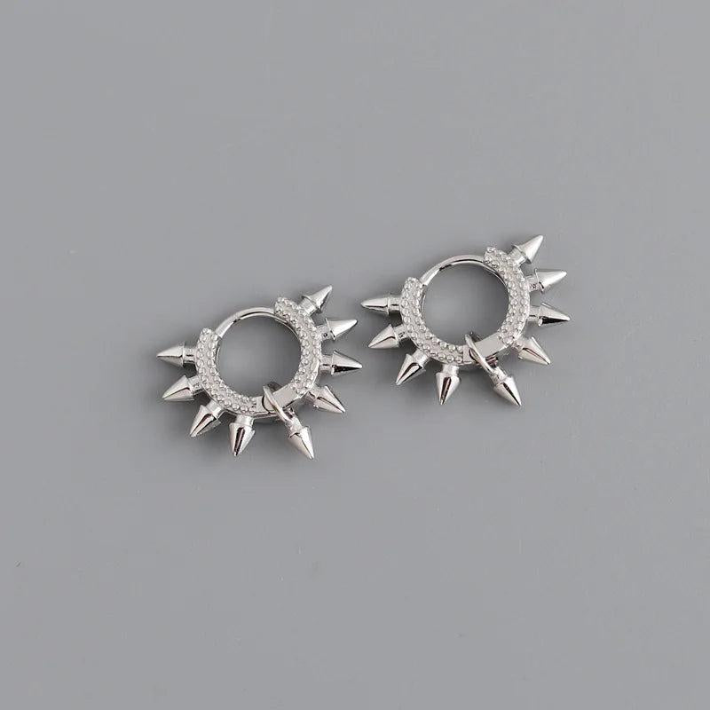 925 Sterling Silver Rivet Ear Buckle for Women Rock Unisex Earrings