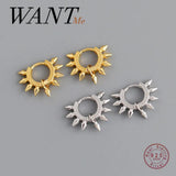 925 Sterling Silver Rivet Ear Buckle for Women Rock Unisex Earrings