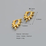 925 Sterling Silver Rivet Ear Buckle for Women Rock Unisex Earrings