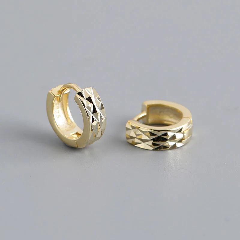 925 Silver Round Hoop Earrings for Women Retro 18k Ear Buckle Gift