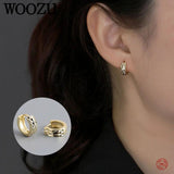 925 Silver Round Hoop Earrings for Women Retro 18k Ear Buckle Gift