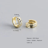 925 Silver Round Hoop Earrings for Women Retro 18k Ear Buckle Gift