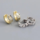925 Silver Round Hoop Earrings for Women Retro 18k Ear Buckle Gift