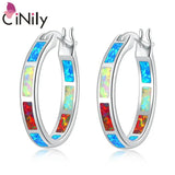 Opal 925 Silver Hoop Earrings for Girls Fine Jewelry