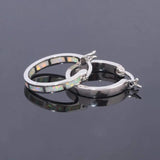 Opal 925 Silver Hoop Earrings for Girls Fine Jewelry