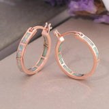 Opal 925 Silver Hoop Earrings for Girls Fine Jewelry