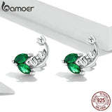 Silver Vintage Green Ear Studs 925 Sterling Silver Lily of the Valley Earrings