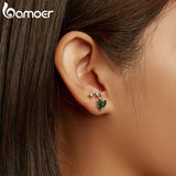 Silver Vintage Green Ear Studs 925 Sterling Silver Lily of the Valley Earrings