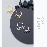 925 Silver Stars Swing Hoop Earrings for Women Party Jewelry