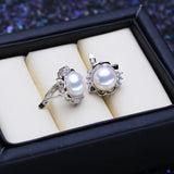 925 Silver Pearl Earrings Bohemian Clip-On Women's Wedding Jewelry