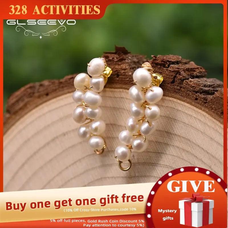 Natural Freshwater Pearl Stud Earrings Party Gift Jewelry GE0998