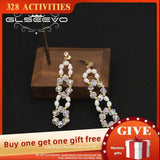 Natural Freshwater Pearls Zircon Pendant Earrings for Women