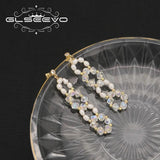 Natural Freshwater Pearls Zircon Pendant Earrings for Women