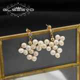 925 Silver Pearls Heart-shaped Earrings String of Pearls High Jewelry