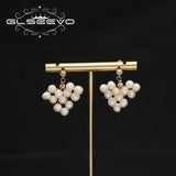 925 Silver Pearls Heart-shaped Earrings String of Pearls High Jewelry