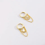 925 Silver Long Chain Star Drop Earring Piercing Pendientes