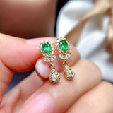 Green Stone Drop Earrings for Women Party Dating Christmas Gift