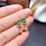 Green Stone Drop Earrings for Women Party Dating Christmas Gift