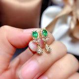 Green Stone Drop Earrings for Women Party Dating Christmas Gift