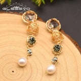 Baroque Pearl Tassel Pendant Earrings Vintage Jewelry