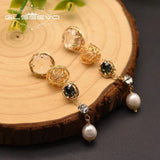 Baroque Pearl Tassel Pendant Earrings Vintage Jewelry
