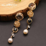 Baroque Pearl Tassel Pendant Earrings Vintage Jewelry