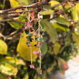 Natural Multicolored Tourmaline Gravel Earrings Crystal Healing Stone
