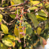Natural Multicolored Tourmaline Gravel Earrings Crystal Healing Stone