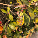 Natural Multicolored Tourmaline Gravel Earrings Crystal Healing Stone