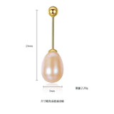 925 Silver Earrings Natural Pearl Golden Woman Jewelry Party Gift