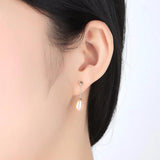 925 Silver Earrings Natural Pearl Golden Woman Jewelry Party Gift