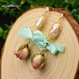 Baroque Pearl Drop Earrings Women Party Romantic Jewelry