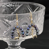 Lapis Lazuli Elk Ear Hooks Women's Earrings