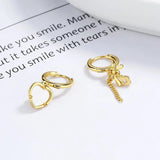 S925 Crystal Bowknot Heart Hoop Earrings Wedding Jewelry Gift