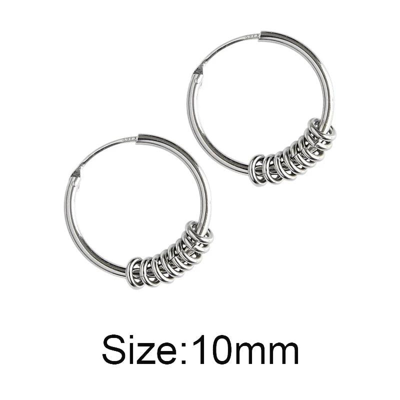 S'STEEL Silver Pure 925 Hoop Earrings Gift For Women Boho Jewelry