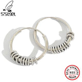 S'STEEL Silver Pure 925 Hoop Earrings Gift For Women Boho Jewelry