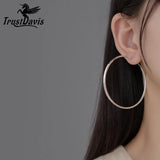TrustDavis 925 Sterling Silver Hoop Earrings for Women Elegant Jewelry