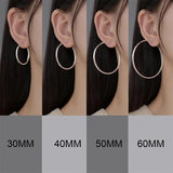 TrustDavis 925 Sterling Silver Hoop Earrings for Women Elegant Jewelry