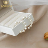 ASHQI Freshwater Pearl Earrings 925 Sterling Silver Women's Jewelry