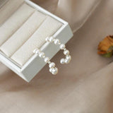 ASHQI Freshwater Pearl Earrings 925 Sterling Silver Women's Jewelry