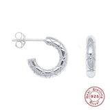 925 Silver Round Hoop Earrings for Women Circle Huggie Punk Party Gift