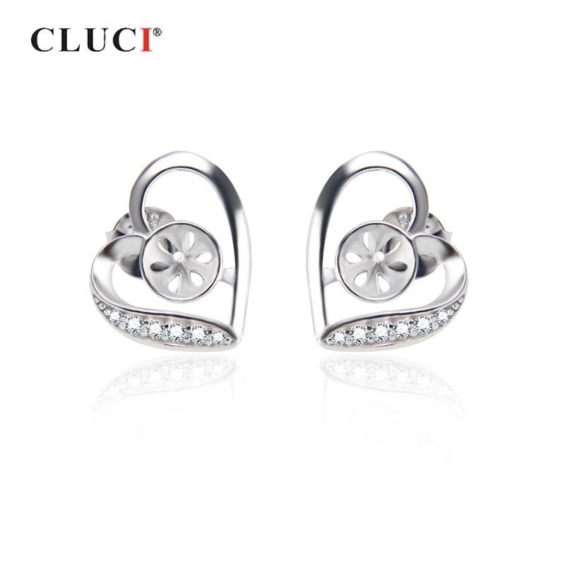 925 Silver Heart Earrings Women Fine Jewelry SE056SB