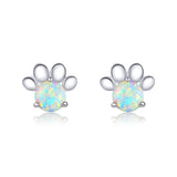 Opal Moon Star Stud Earrings 925 Sterling Silver