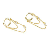 Elegance Tassel Chain Earrings Vermeil 925 Sterling Silver Women Jewelry